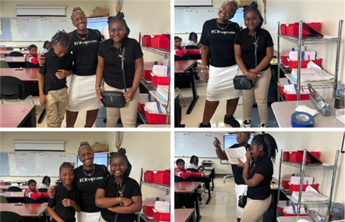  Students and teacher dressed in black